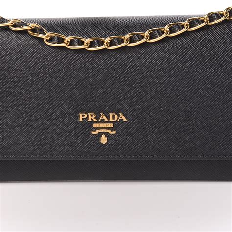 prada saffiano metal wallet on chain sling|prada saffiano zipper wallet.